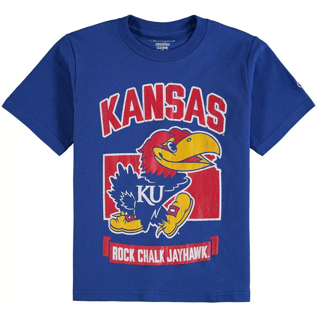 Youth Champion Royal Kansas Jayhawks Strong Mascot Shirt
