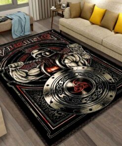 Viking Area Rug - Viking Warriors Rectangle Rug Viking Area Rug