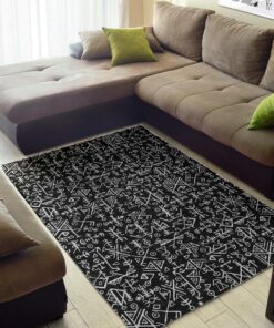 Futharkorse Runes Scandinavian Viking Pattern Viking Area Rug