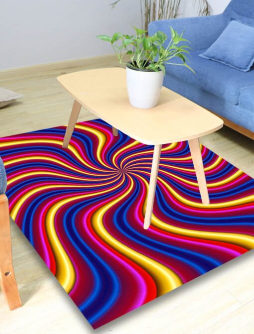 3D Vortex Carpet Bottomless Hole Optical Illusion Area Rug for Dining Room Carpet Home Bedroom Floor Door Mat