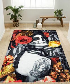D A De Los Muertos Tattoo Rug For Living Room Bedroom Decor