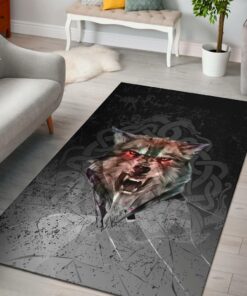 Viking Style Area Rug - Fenrirorse Wolf Viking Area Rug