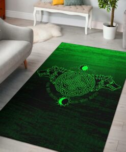 Skoll And Hati Viking Area Rug, Viking Style Area Rug