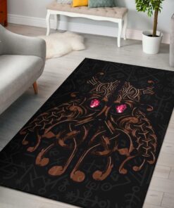 Odin God Furthark Tattoo Special Viking Area Rug