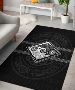 Vikings Area Rug The Wolves, Skoll And Hati Viking Area Rug