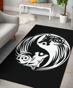 Viking Style Bomber Area Rug Ying Yang Wolf A Viking Area Rug