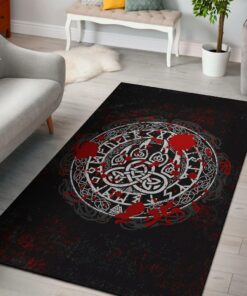 Viking Style Area Rug - Viking Bear Claws Tattoo Viking Area Rug