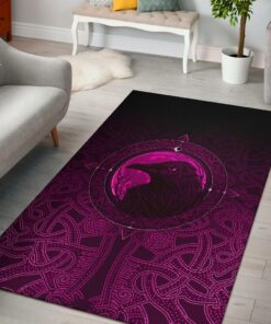 Ethnic Odin Raven Pink Viking Area Rug