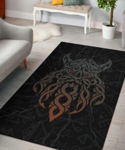 Odin God Furthark Tattoo Special Viking Area Rug