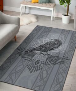 Odin'S Celtic Raven - Scandinavian Tattoo Viking Area Rug