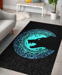 Viking Area Rug - Fenrirorse Wolf Viking Area Rug