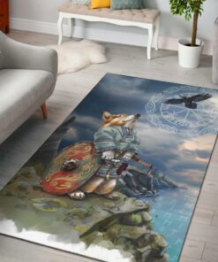 Viking Style Area Rug, Corgi Viking Area Rug