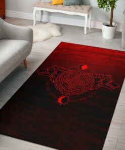 Skoll And Hati Viking Area Rug, Gifts for Viking Lovers