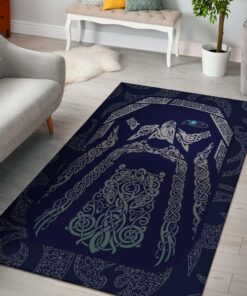 Viking Area Rug Odin God Tattoo Viking Area Rug