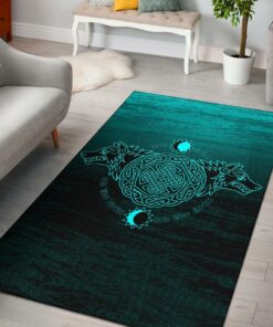 Skoll And Hati Viking Area Rug, Viking Rug for Viking Lovers
