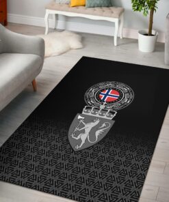 Viking Style Area Rug -Norway Coat Of Arms Viking Area Rug