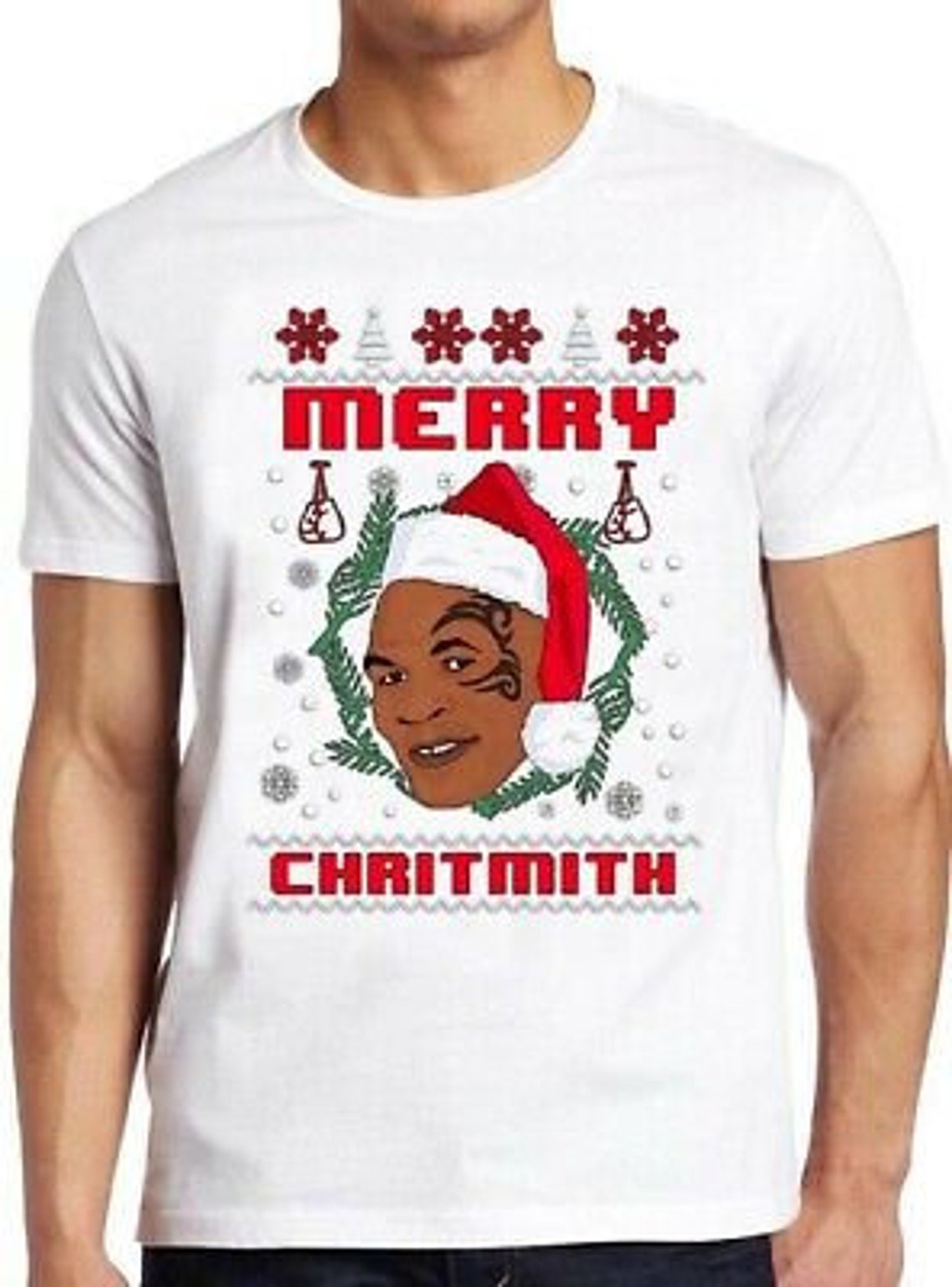 Mike Tyson T Shirt Christmas Chrithmith Boxing Funny Vintage Cool Gift Tee