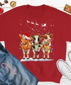 Cow Lover Xmas Gift Farm Christmas Sweatshirt