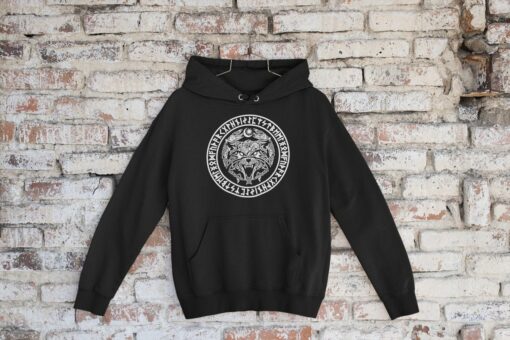 Viking Fenrir Emblem - Wolf Norse Mythology Hoodie