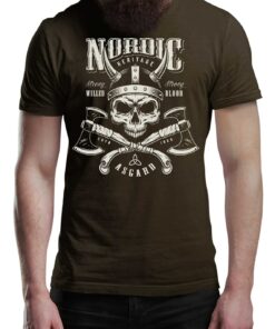 Nordic Heritage Asgard Viking T-Shirt Victory Or Valhalla Tee Shirt Norway Norse Mythology Vikings Shirt Unisex Warrior