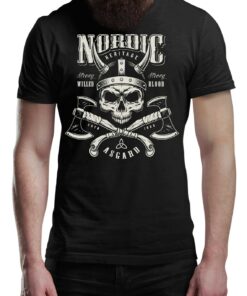 Nordic Heritage Asgard Viking T-Shirt Victory Or Valhalla Tee Shirt Norway Norse Mythology Vikings Shirt Unisex Warrior