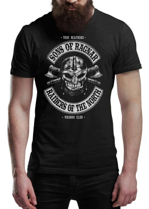 SONS OF RAGNAR T-Shirt Vikings Club True Heathens Tee Shirt Norway Norse Mythology Viking Shirt Unisex Warrior