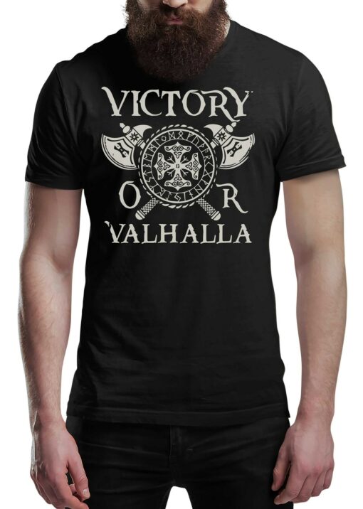 Victory Or Valhalla Vikings T-Shirt Norse Warrior Tee Shirt Norway Mythology Viking Shirt Unisex