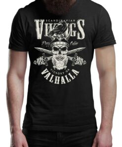 Bones & Swords Viking T-Shirt Victory Or Valhalla Tee Shirt Norway Norse Mythology Vikings Warrior Shirt Unisex