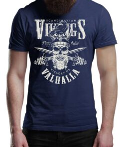 Bones & Swords Viking T-Shirt Victory Or Valhalla Tee Shirt Norway Norse Mythology Vikings Warrior Shirt Unisex