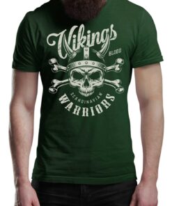 Blood & Crossbones Viking T-Shirt Victory Or Valhalla Tee Shirt Norway Norse Mythology Vikings Warrior Shirt Unisex