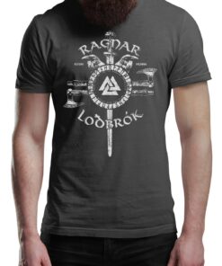 RAGNA LOTHBROK Viking T-Shirt Victory Or Valhalla Tee Shirt Norway Norse Mythology Vikings Shirt Unisex Warrior