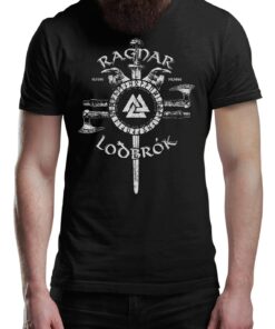 RAGNA LOTHBROK Viking T-Shirt Victory Or Valhalla Tee Shirt Norway Norse Mythology Vikings Shirt Unisex Warrior