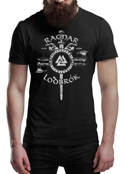 RAGNA LOTHBROK Viking T-Shirt Victory Or Valhalla Tee Shirt Norway Norse Mythology Vikings Shirt Unisex Warrior