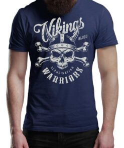 Blood & Crossbones Viking T-Shirt Victory Or Valhalla Tee Shirt Norway Norse Mythology Vikings Warrior Shirt Unisex