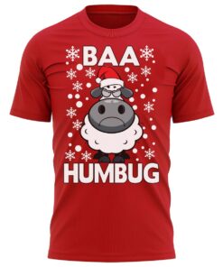 Baa Humbug Funny Christmas T-Shirt Xmas Present Gift Tee Shirt