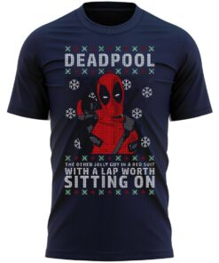Jolly Deadpool Sit On Your Lap Funny Christmas T-Shirt Santa Xmas Tee Shirt Gift Present