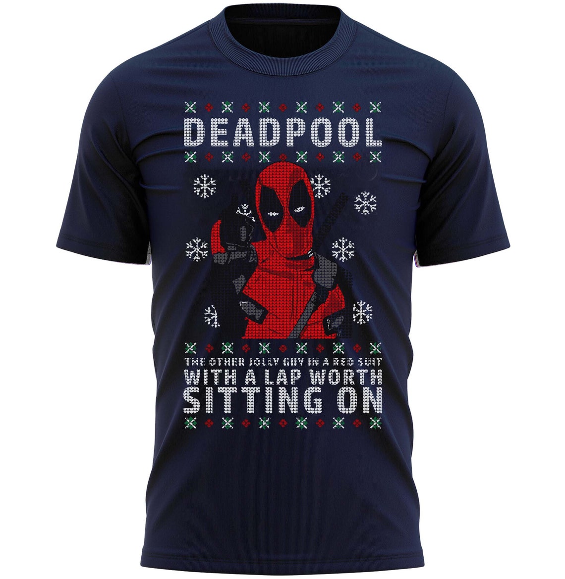 Jolly Deadpool Sit On Your Lap Funny Christmas T-Shirt Santa Xmas Tee Shirt Gift Present