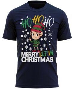 Merry Elf'in Christmas Funny Christmas T-Shirt Santa Xmas Tee Shirt Gift Present