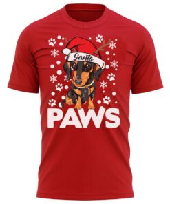 Santa Paws Dachshund Dog Christmas T-Shirt Funny Xmas Tee Shirt Gift Present