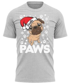 Santa Paws Pug Dog Christmas T-Shirt Funny Xmas Tee Shirt Gift Present