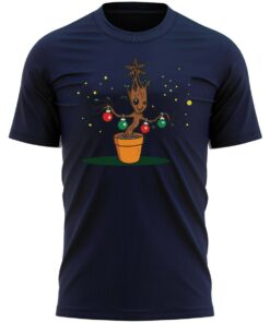 Baby Groot Christmas Tree T-Shirt Xmas Present Gift Tee Shirt
