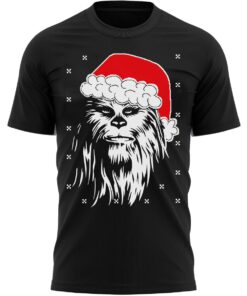 Chewbacca Christmas Hat T-Shirt Xmas Present Gift Tee Shirt