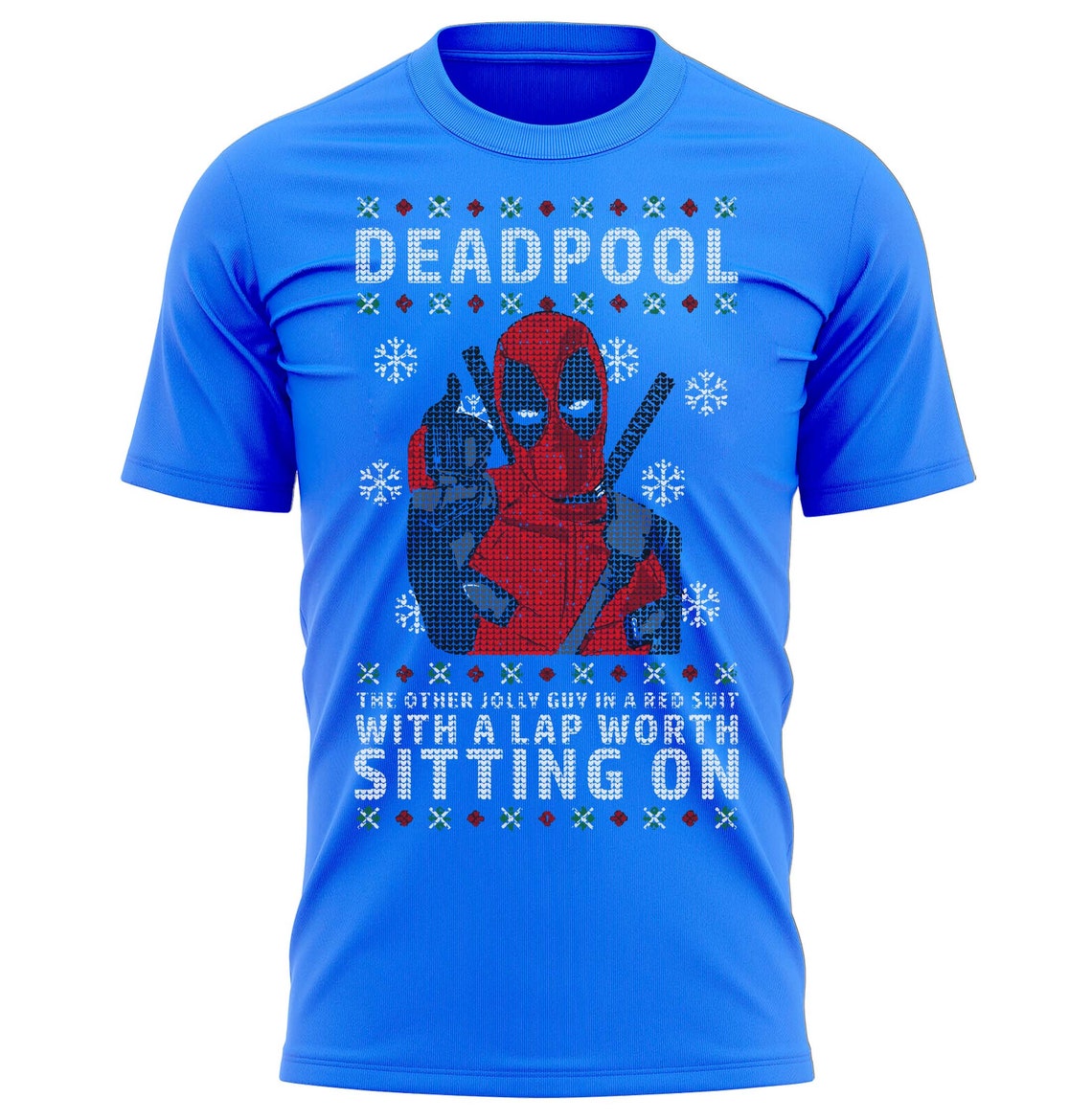 Jolly Deadpool Sit On Your Lap Funny Christmas T-Shirt Santa Xmas Tee Shirt Gift Present