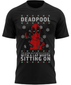 Jolly Deadpool Sit On Your Lap Funny Christmas T-Shirt Santa Xmas Tee Shirt Gift Present