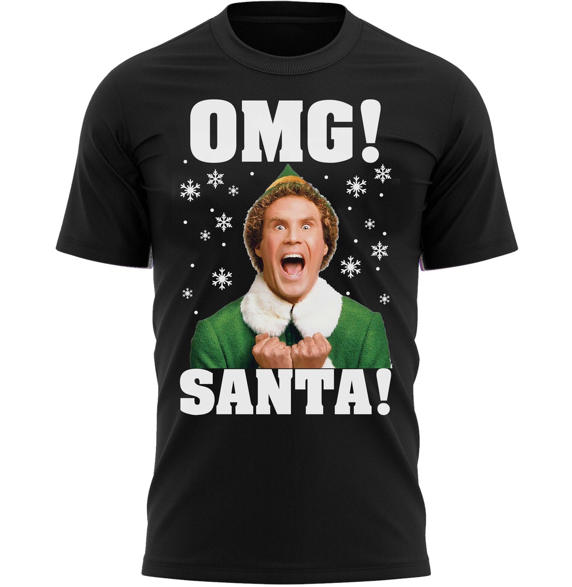 OMG SANTA! Buddy Elf Christmas T-Shirt Xmas Tee Shirt Gift Present