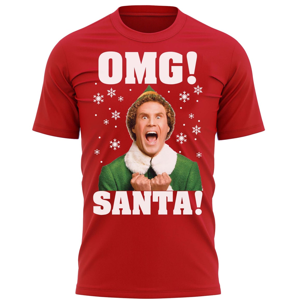 OMG SANTA! Buddy Elf Christmas T-Shirt Xmas Tee Shirt Gift Present