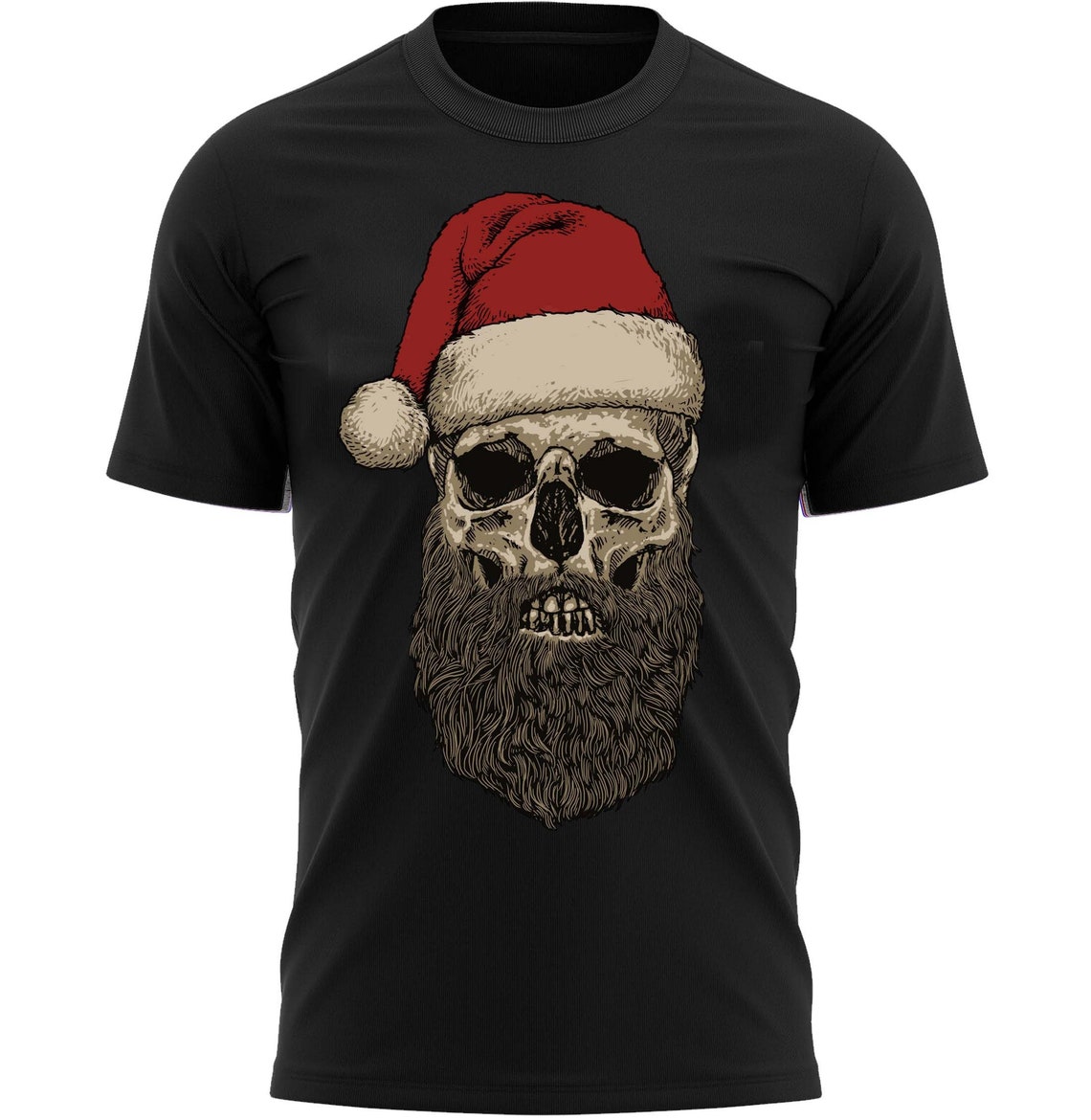 Father Christmas Santa Skull Christmas T-Shirt Funny Xmas Tee Shirt Gift Present