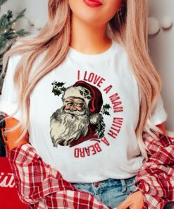 Funny Santa Beard Sweatshirt, cute Christmas shirt for women