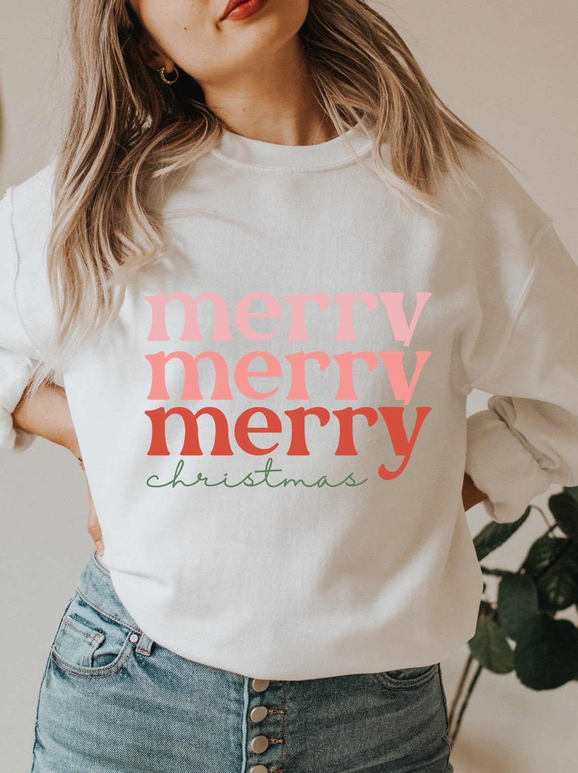 Christmas Sweater - Christmas MERRY CHRISTMAS - Boho Clothing - Christmas Clothing