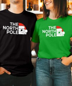 The NORTH POLE Santa Christmas T-Shirt Xmas Gift for Men Womens Family Holidays Shirt